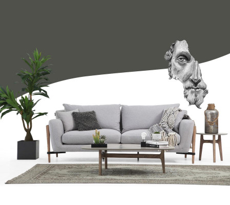 Komplette Couchgarnitur Sofagarnitur Sofa 321 Sitzer Stoff Set Blau