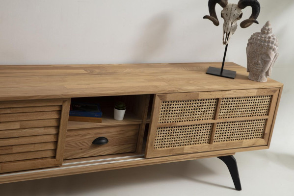TV Ständer RTV Lowboard Couchtisch Braun Holz Modern Wohnzimmer Set
