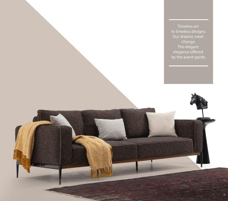 Dreisitzer Sofa 3 Sitzer Stoff Modern Sofas Design Wohnzimmer Grau