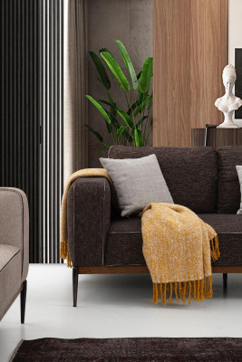 Dreisitzer Sofa 3 Sitzer Stoff Modern Sofas Design Wohnzimmer Grau