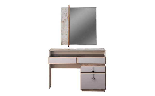 Frisiertisch Schminktisch Schminkkonsole Spiegel Konsolentisch Grau