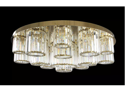 Runder Kronleuchter Deckenleuchte Luster Deckenlampe Wohnzimmer Gold