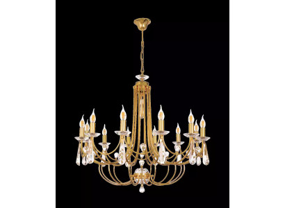 Luxus Crystal Lüster Deckenlampe Kronleuchter Deckenleuchter Gold Art