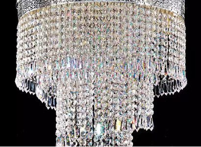  Lüster Deckenleuchter Silber Kronleuchter Deckenlampe Kristall 40x70 Lampe