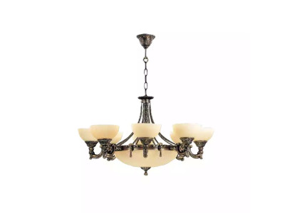 Deckenleuchter Lüster Kronleuchter Deckenlampe Glas Beige Lampen Neu