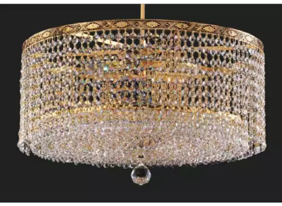 Lüster Deckenleuchter Luxus Gold Kronleuchter Runde Deckenlampe Kristall Art