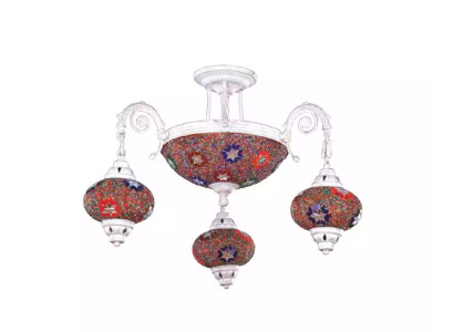 Deckenleuchter Lüster Kronleuchter Deckenlampe Lampen Glas Art Weiß