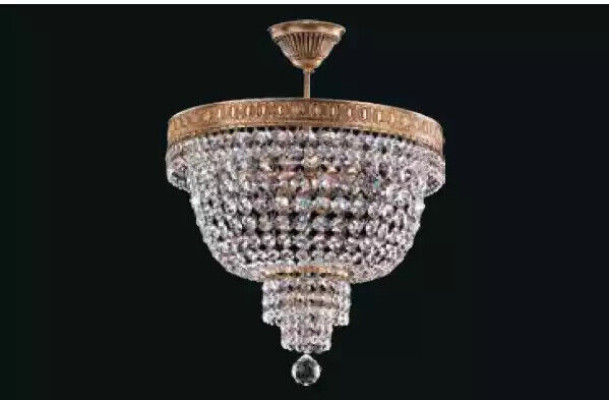 Deckenleuchter Luxus Gold Kronleuchter Deckenlampe Lüster Kristall Art