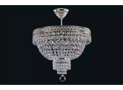 Lüster Deckenleuchter Luxus Silber Kronleuchter Deckenlampe Kristall