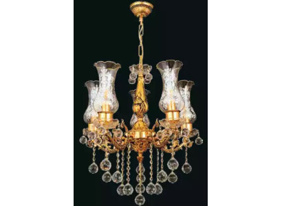 Deckenleuchter Luxus Gold Kronleuchter Deckenlampe Lüster Kristall Art