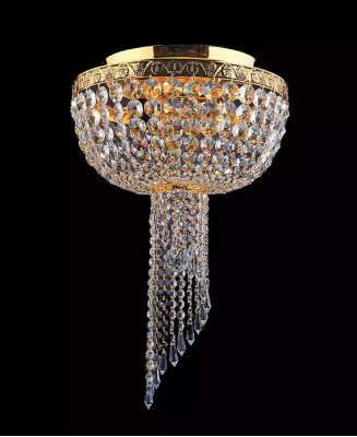 Lüster Deckenleuchter Luxus Gold Kronleuchter Deckenlampe Kristall Art