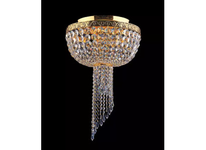 Lüster Deckenleuchter Luxus Gold Kronleuchter Deckenlampe Kristall Art
