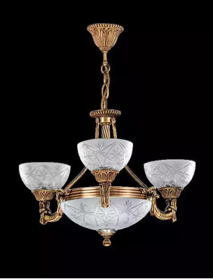 Kronleuchter Deckenlampe Lüster Deckenleuchter Lampe Glas Grau Gold