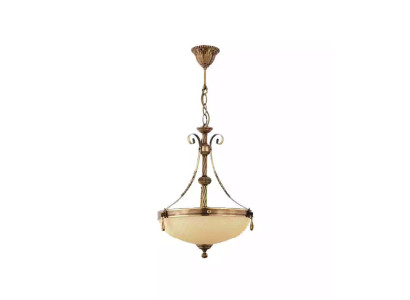 Lüster Deckenleuchter Lampe Deckenlampe Kronleuchter Glas Beige Art