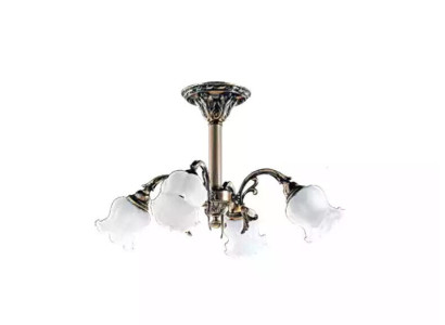 Lüster Deckenleuchter Blumen Kronleuchter Deckenlampe Lampe Glas Grau