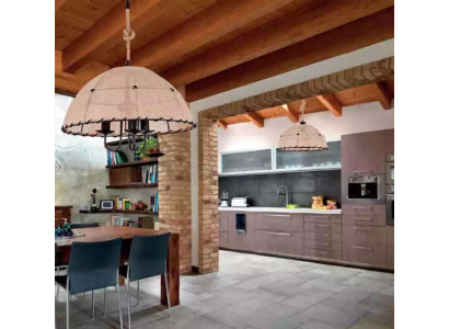 Deckenlampe Deckenleuchter Lüster Kronleuchter Lampe Beige Modern Seil