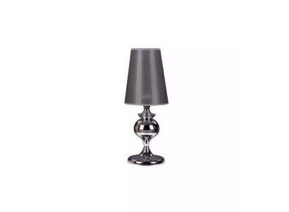 Tischlampe Leselampe Leuchte NachttischlampeGrau Metall Wohnzimmer
