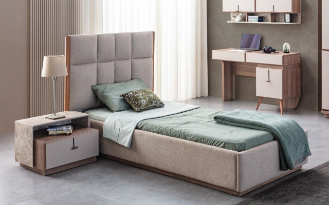 Kinderzimmer Möbel Designer Einzelbett Holz Nachttisch Schreibtisch 4tlg