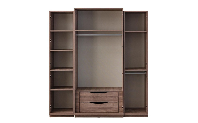 Beiger Schlafzimmerschrank Designer Holz Kleiderschrank Glasschrank Neu