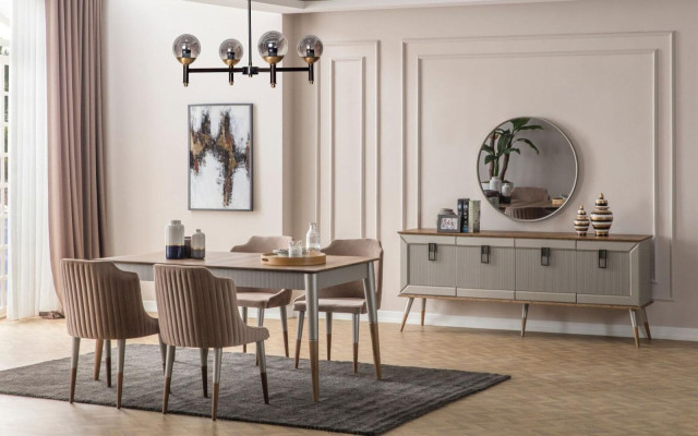 Braune Esszimmerstühle Gruppe Küchenstühle 6tlg Stoffstühle Esszimmer