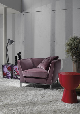 Luxus Einsitzer Sessel Rot Polster Relax Design Italienische Möbel Prianera Neu