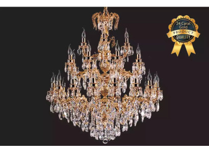 Moderne Kronleuchter Leuchte klassisch Luxus Wohnzimmer Brass Kristall