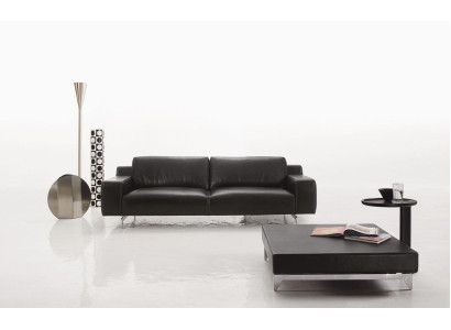 Dreisitz Luxus Sofa 3 Sitzer Sofas Sitz Design Couch Möbel Stil Leder Schwarz