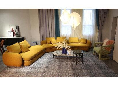 Wohnzimmer Luxus Möbel Ecksofa L Form Couch Design Polsterung Textil