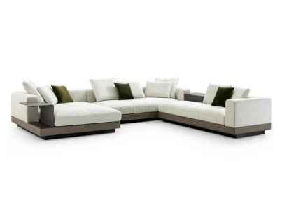 Ecksofa weiß U-Form Luxus Stil Modern Wohnzimmer Sofa Wohnlandschaft