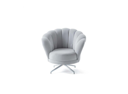  Designer Grauer Sessel Wohnzimmer Edler Einsitzer Luxus Edelstahlfüße