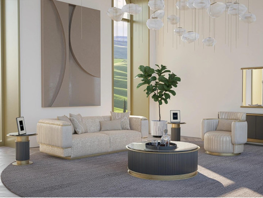 Wohnzimmer Set 2tlg Sofa Komplett Design Dreisitzer Sofa Neu Sessel Sofagarnitur