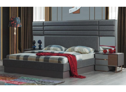 Schlafzimmer Einrichtung Luxus Doppelbett Designer Nachttische 3tlg Set