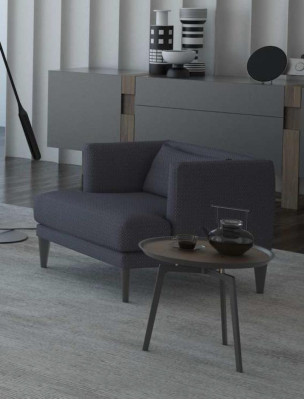 Große Wohnzimmergarnitur Dreisitzer Sessel Couchtische Graue Holzmöbel