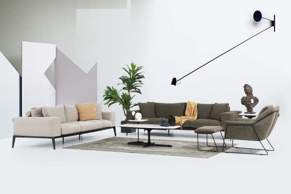 Moderne Couchgarnitur Luxus Sofas Dreisitzer Sessel Komplettes Set Grau
