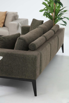 Moderne Couchgarnitur Luxus Sofas Dreisitzer Sessel Komplettes Set Grau