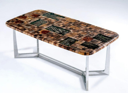  Küchentisch Esstisch Epoxidharz Esszimmertisch Tisch 140 cm Holz Braun