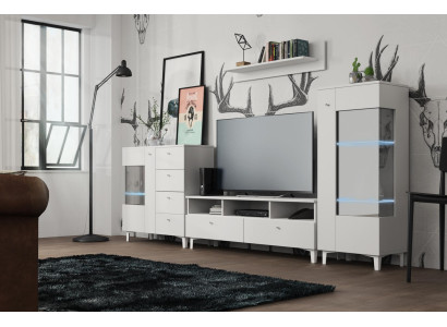 Wohnzimmer Set Vitrine Kommode Wandregal Wohnwände Kommoden Design Schrank 4tlg.