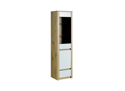 Kleiderschrank handgefertigt Massivholz Glasvitrine Holzschrank Wohnzimmer