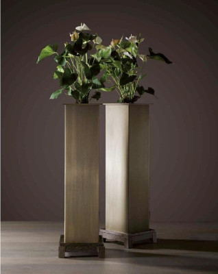 Blumentopf Wohnkultur Wohnzimmer Imitation Messing neue Farbe braun