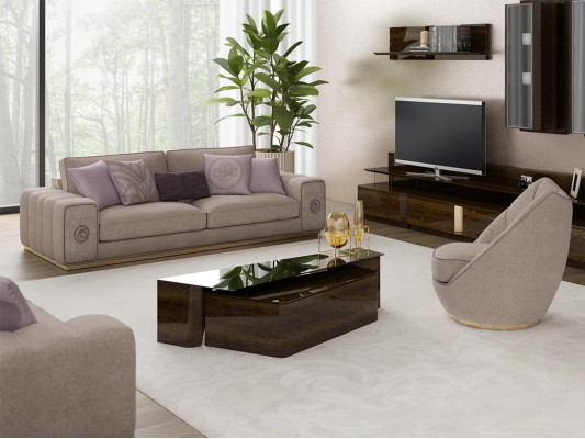 Luxus Einrichtung Sofagarnitur Komplett mit Couchtisch Wohnzimmer Set 5tlg