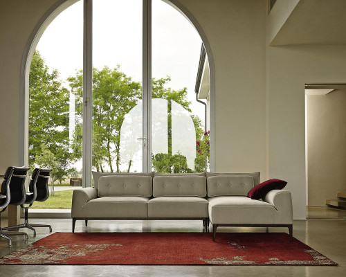 Ecksofa Moderne Design Grau Sofas Stoff L-Form Couch Wohnzimmer Sofa PRIANERA