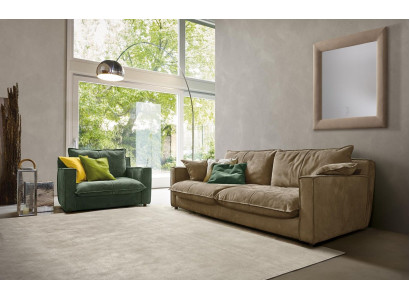 Sofagarnitur 3+1 Sitzer Luxus Garnitur Set Sofas Sessel Leder Sofa Wohnzimmer