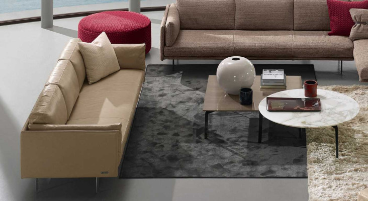 Luxus Dreisitzer Prianera Couch Relax Polster Möbel Beige Couchen Sofas Leder