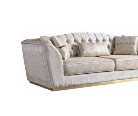 Sofa 3 Sitzer für Wohnzimmer Bequemes Sofa in Weiß Luxuriöses Sofa Neu