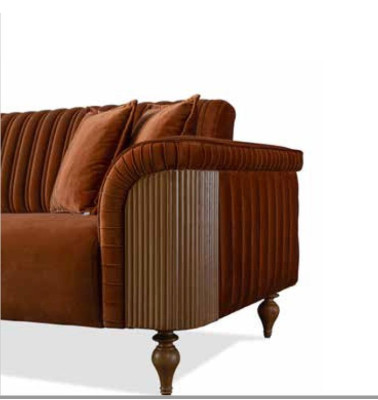 Modernes Braunes Wohnzimmer Sofa Zweisitzer Stoffsofa Luxus Designer Möbel
