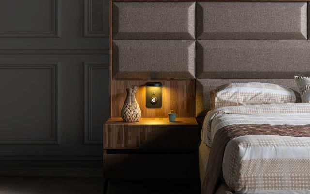 Grau-Braunes Doppelbett Exklusive Schlafzimmer Kommode Spiegel 5tlg Set