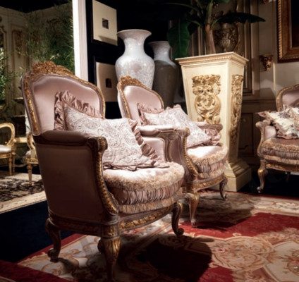 Sessel Lehnstuhl Lese Stuhl Ohrensessel Luxus Sofa Polster Italienische Möbel