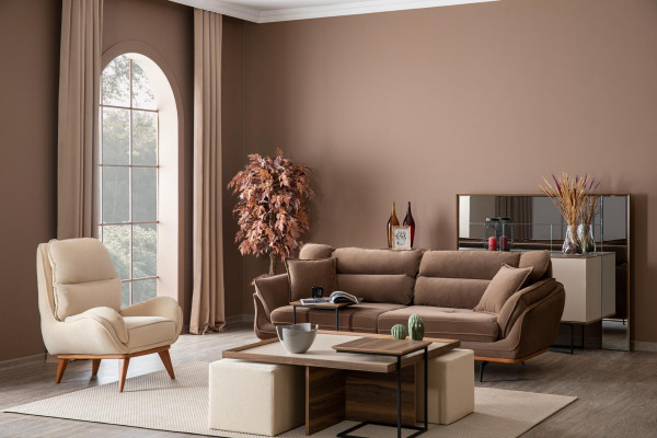 Multifunktions Couchtisch Wohnzimmer Holz Design Luxus Möbel Stil Modern braun
