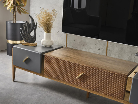 Wohnwand TV-Ständer Bücherregal Hangeschrank Schrank Moderne neu