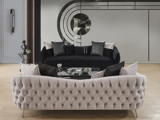 Sofa 4 Sitzer Luxus Designer Luxus Möbel neu schwarz Wohnzimmer